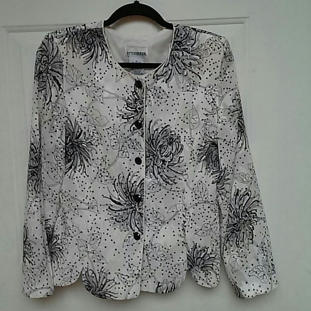 Black/White Jacket with Black Sequin